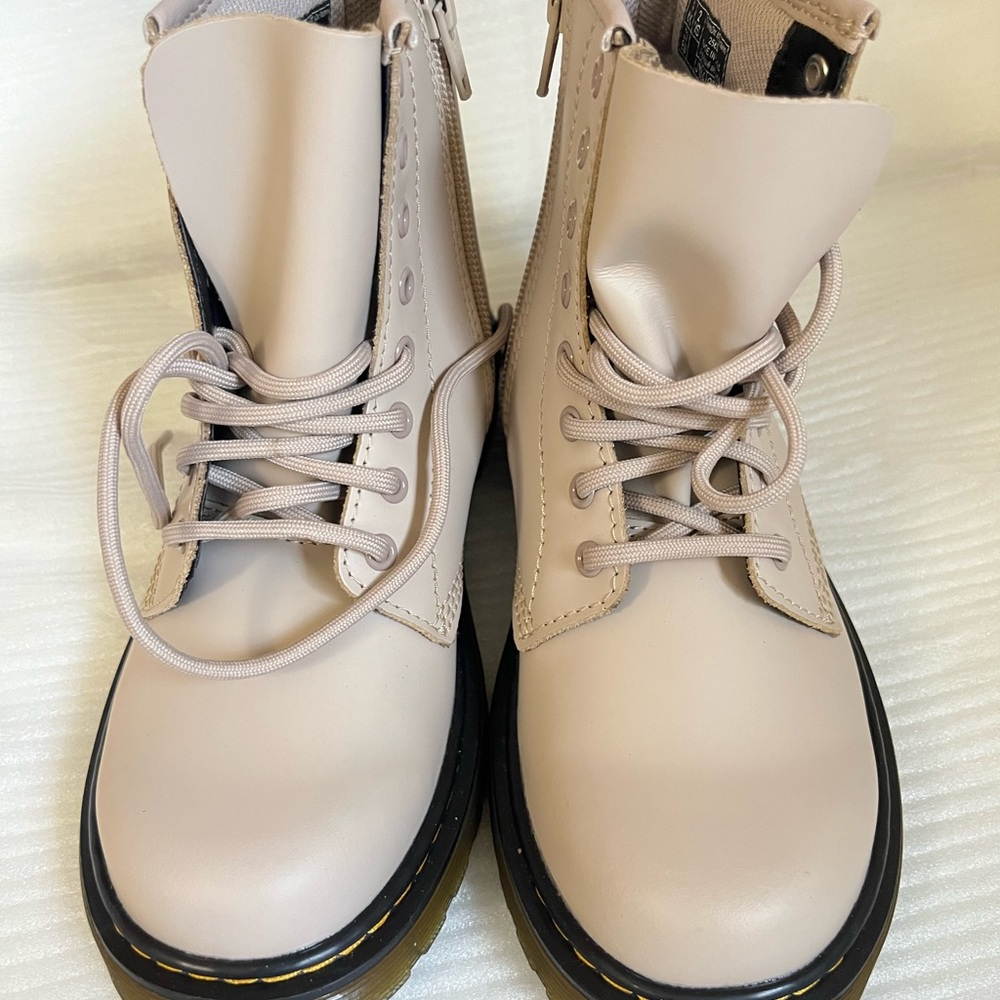 Stylish Cream Lace-Up Boots